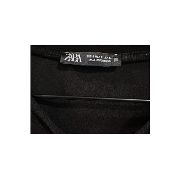 Zara Puffy Sleeve Black Size S Knee Length Dress - Picture 4 of 4